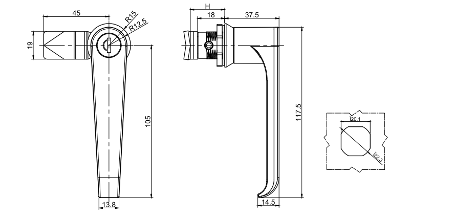 Electrical Panel Zinc Alloy Handle Lock of MS324.png